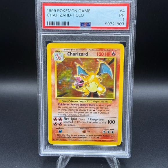 1999 Pokémon Game #4 Charizard Holo PSA PR 1 - Picture 1 of 2